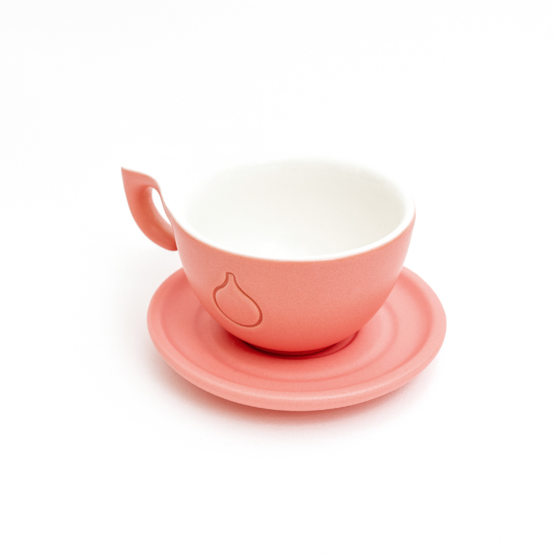 Ceasca ceramica + farfurie Dropshot roz
