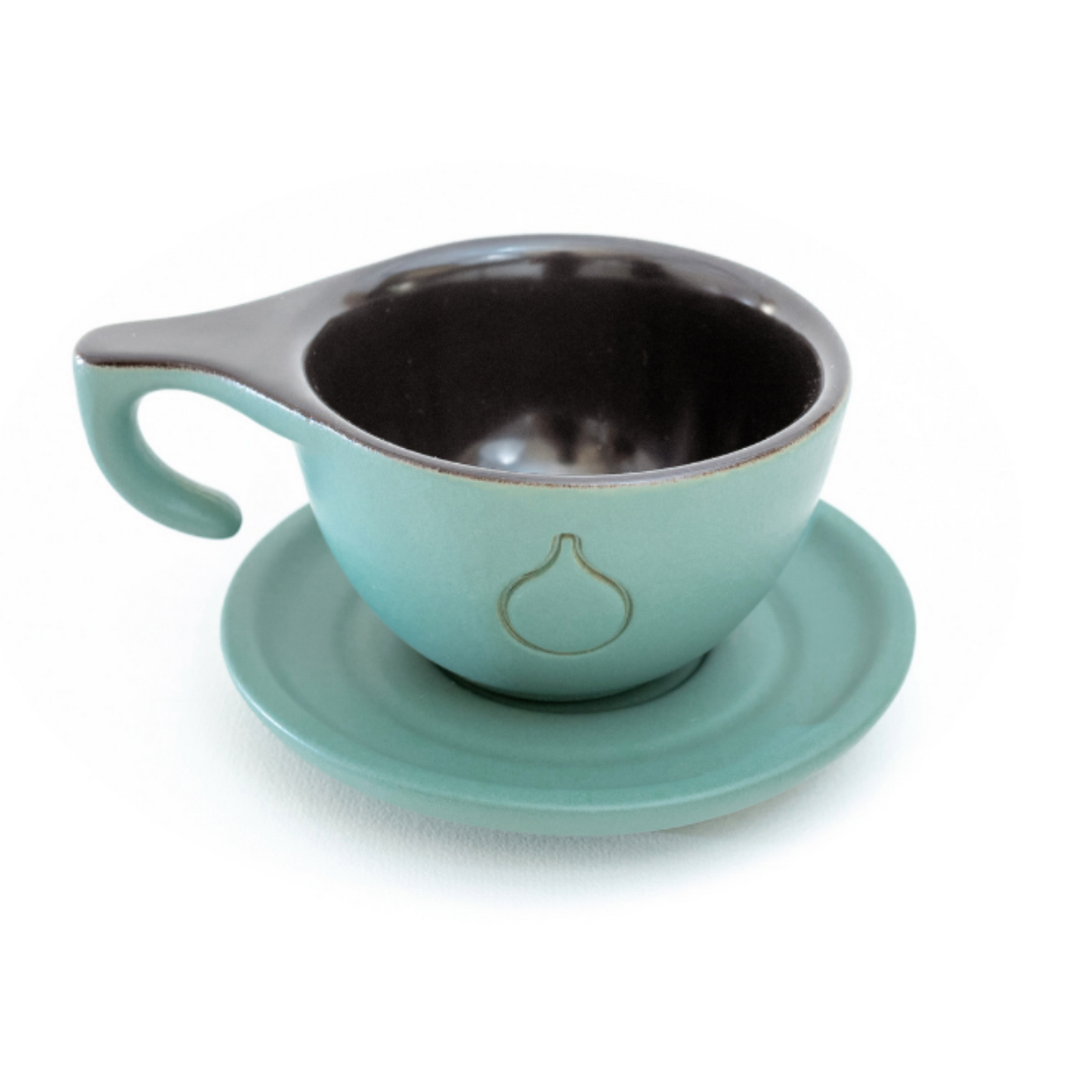 Ceasca ceramica + farfurie Dropshot verde