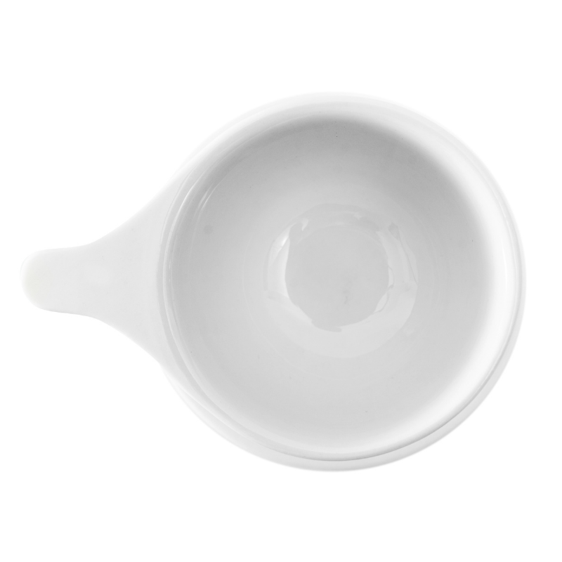 Ceramic cup + plate Dropshot white