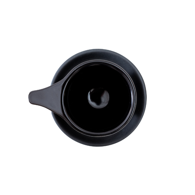 Ceasca ceramica + farfurie Dropshot neagra