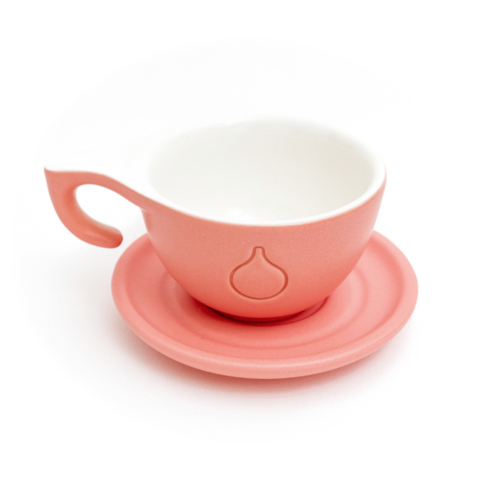 Ceramic cup + plate Dropshot pink