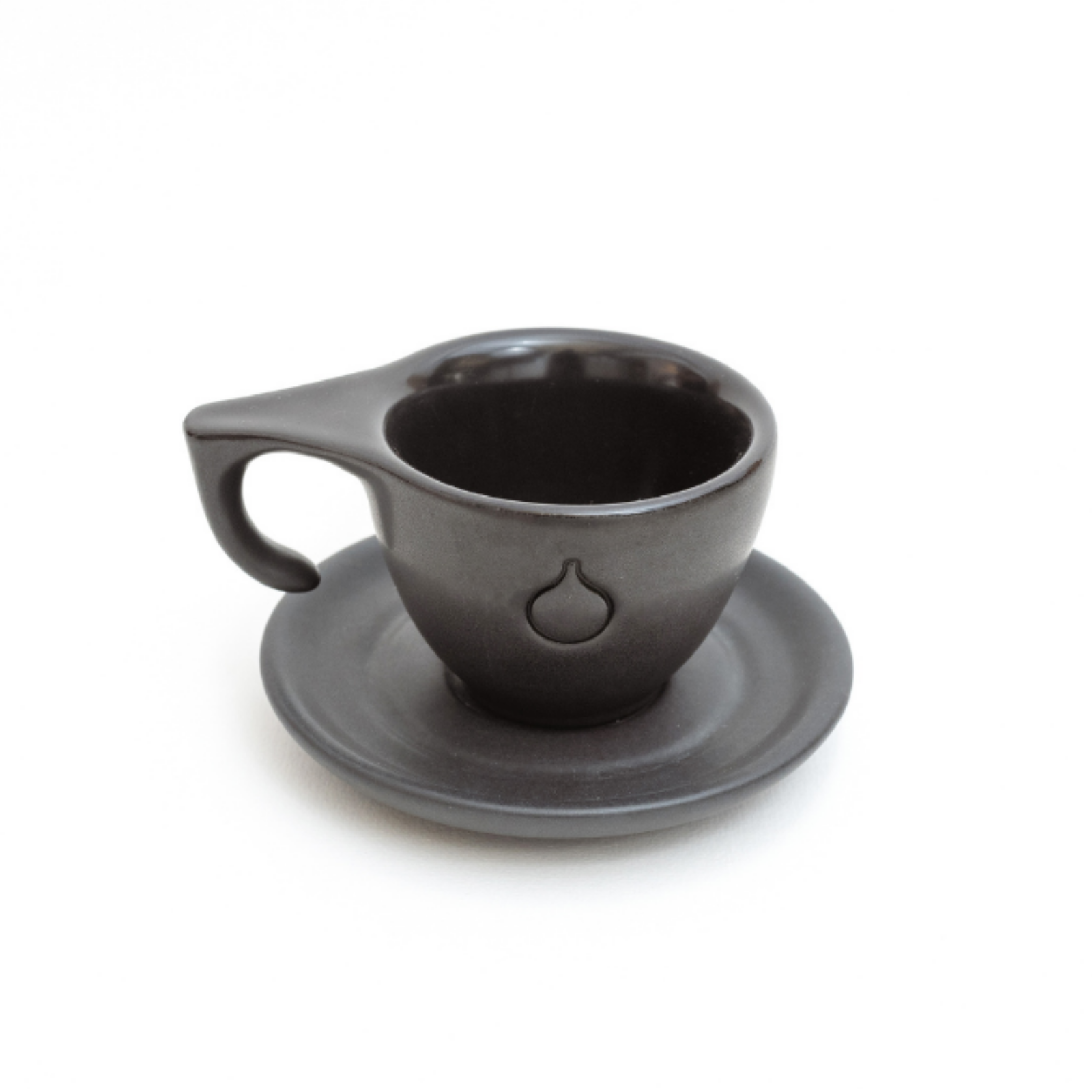 Ceasca ceramica + farfurie Dropshot neagra