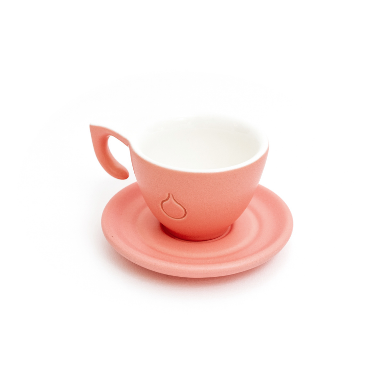 Ceasca ceramica + farfurie Dropshot roz