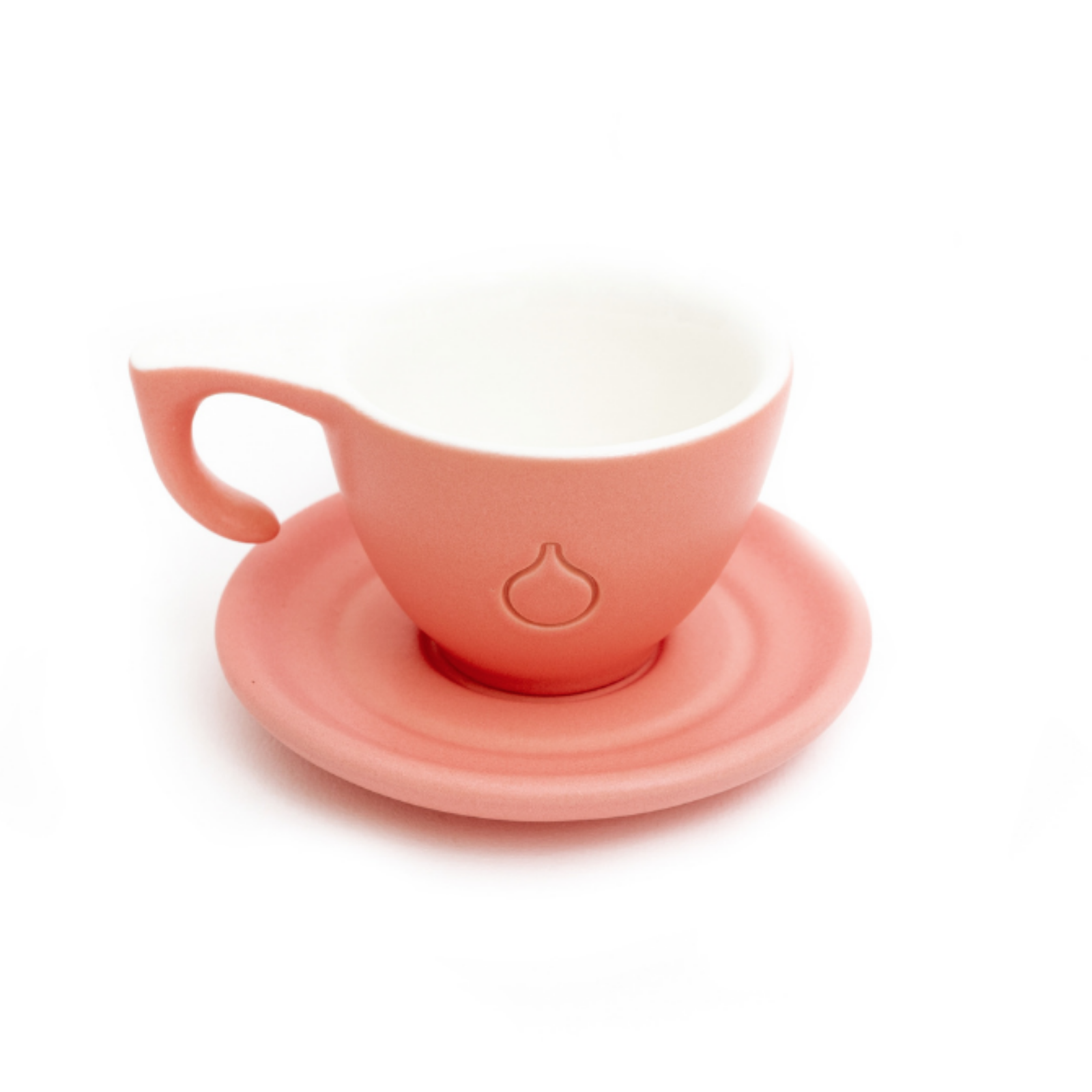 Ceramic cup + plate Dropshot pink